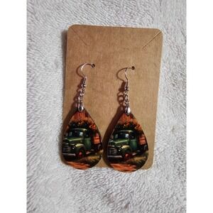 Truck‎ Earrings Teardrop Dangle Earrings Fall Harvest Earrings
